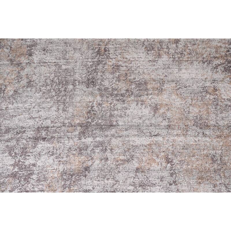 Beige Modern Abstract Area Rug Hand-Knotted Wool Carpet - 6'5"x 9'6"