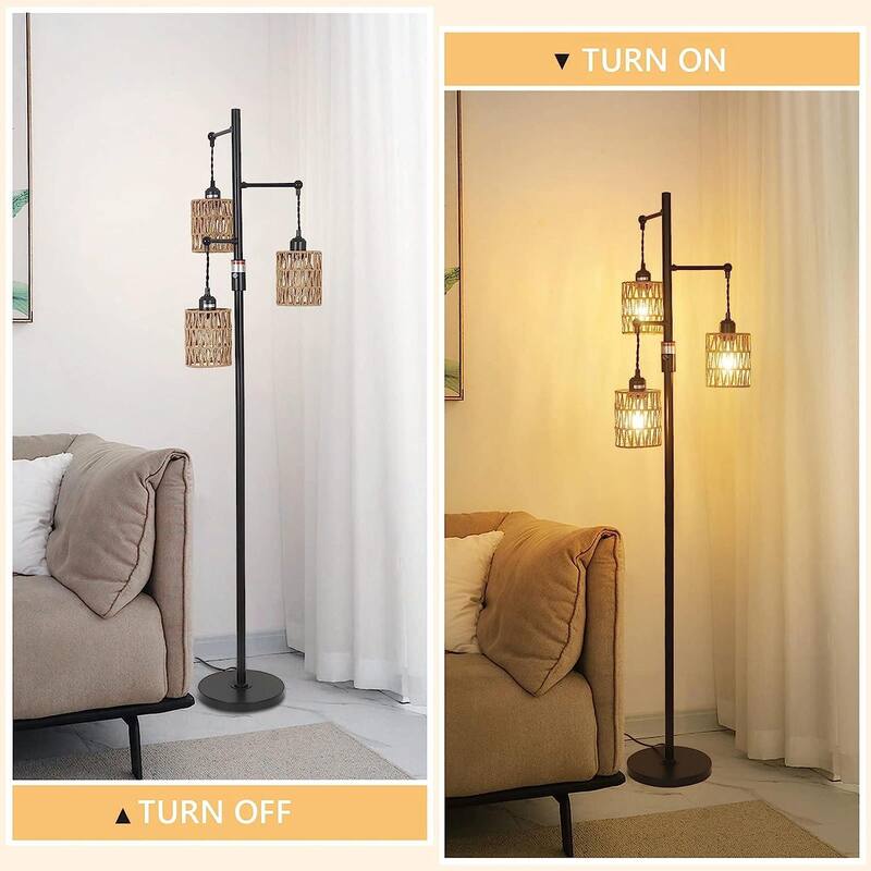 3Lights Boho Floor Lamp with Stepless Dimmer Bed Bath & Beyond