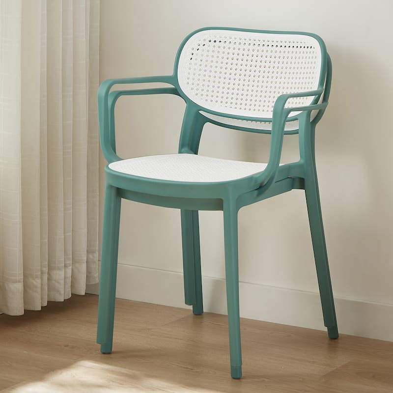 Art Leon Set of 2 Modern Stackable Indoor or Outdoor Dining Chair