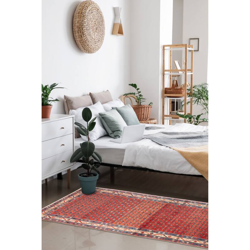 ECARPETGALLERY Hand-knotted Andelz Red Wool Rug - 3'3 x 10'3