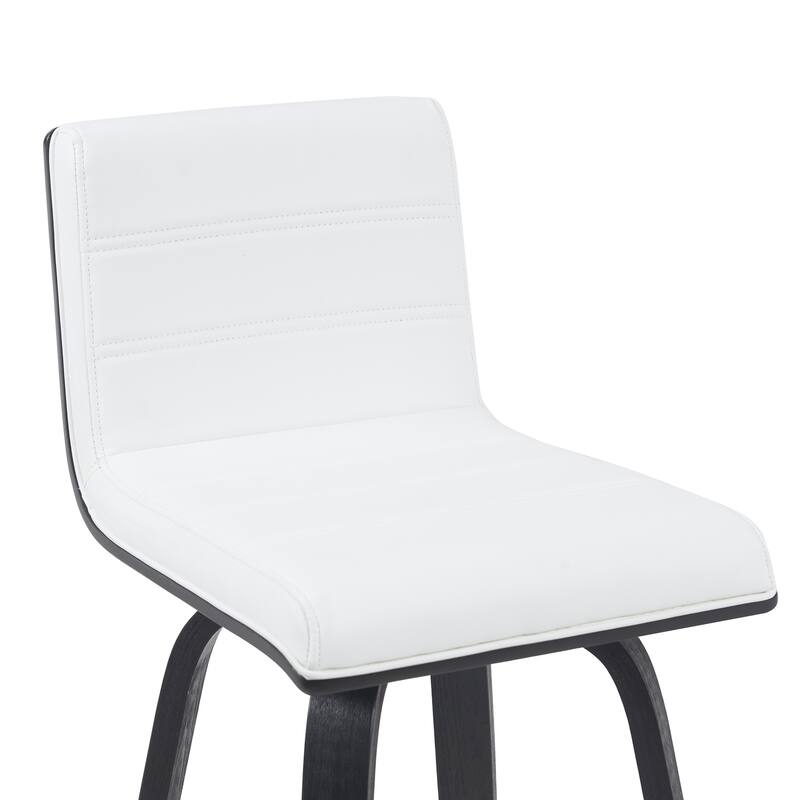 Skara Swivel Bar Stool, Upholstered Bar Height Chair with Bentwood Frame