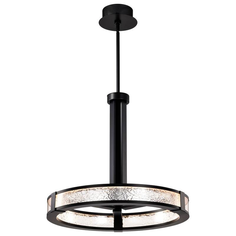 Darrow 24 Inch LED Pendant Matte Black Acrylic Panels - Matte Black