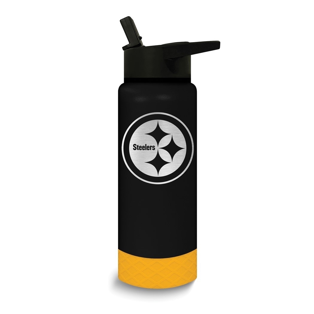 NFL Pittsburgh Steelers Stainless Steel Silicone Grip 24 Oz. Water Bottle