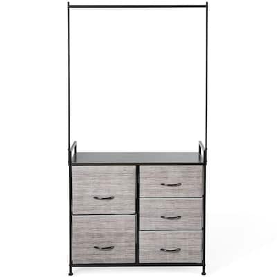Gymax Dresser Storage Tower Closet Organizer w/ 5 Drawers Metal Frame - See Details