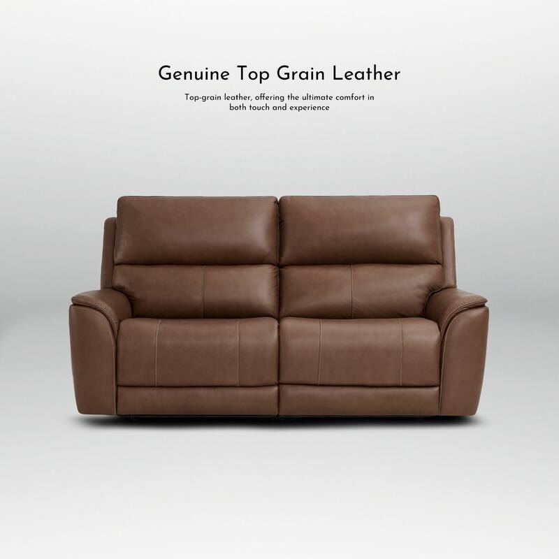 82" W Premium Genuine Leather Triple-Power Double Width loveseat with Zero Gravity, USB & Type-C Ports