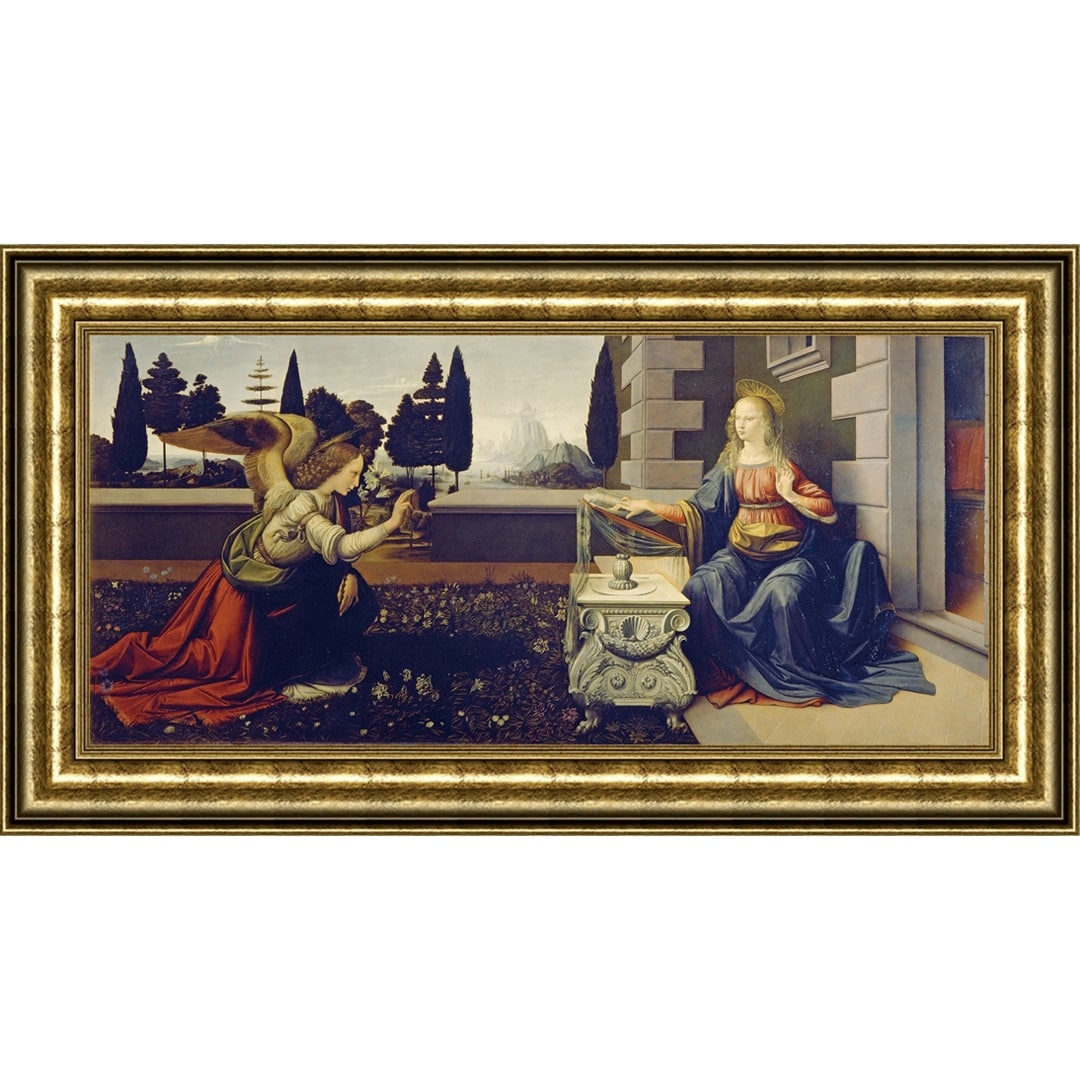 The Annunciation By Leonardo Da Vinci Giclee Print Oil Painting Gold Frame Size 25 X 14 Overstock 32064225 Want to see more posts tagged #the annunciation? the annunciation by leonardo da vinci giclee print oil painting gold frame size 25 x 14