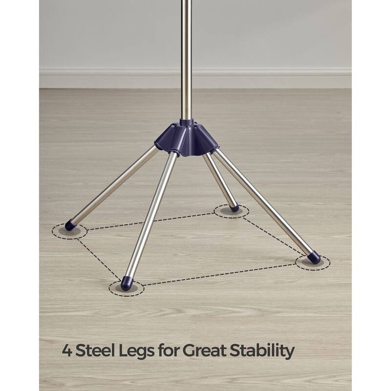 Stainless Steel Foldable Clothes Drying Rack with 360° Rotatable Arms Large Capacity and Space-Saving Design