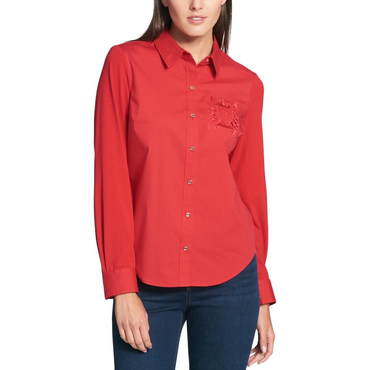 tommy hilfiger red blouse