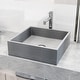 preview thumbnail 3 of 11, VIGO Alhambra 15"L x 15"W x 5"H Concreto Stone Square Bathroom Vessel Sink
