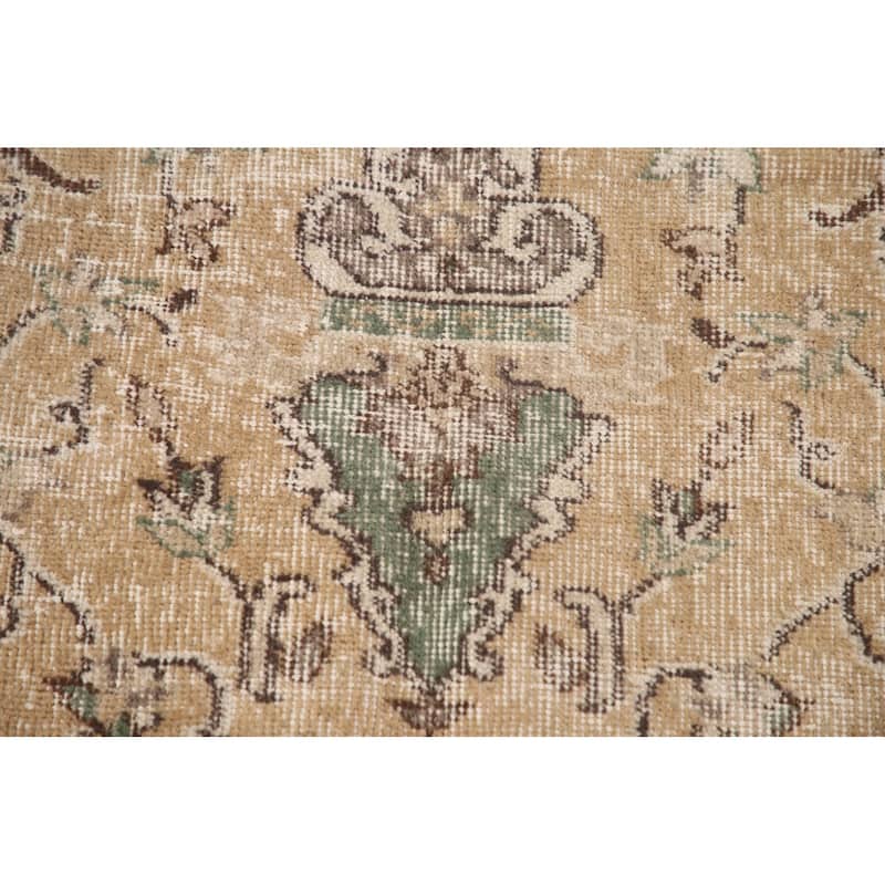 Distressed Sparta Oriental Vintage Area Rug Hand-Knotted Wool Carpet - 5'2" x 9'5"