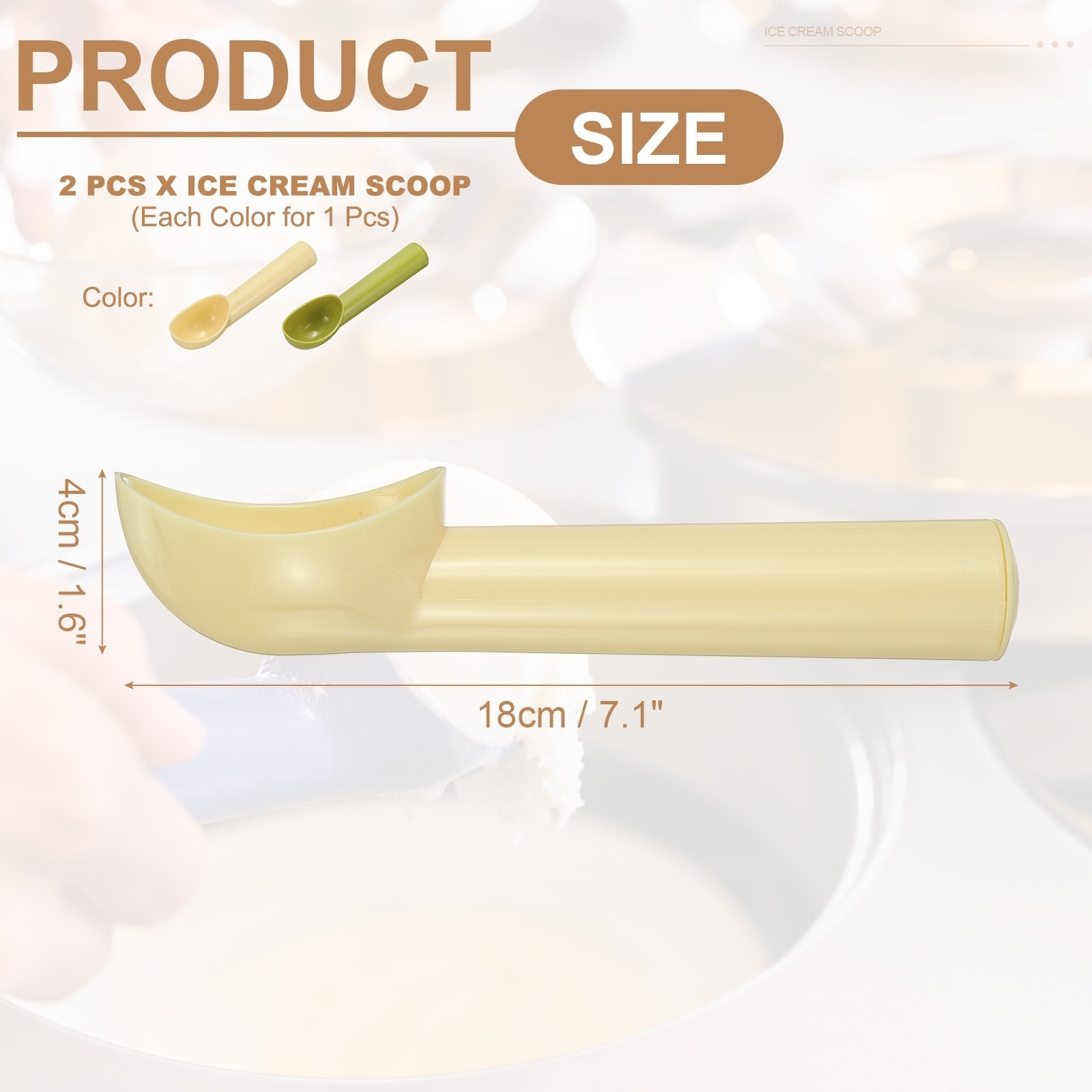 Ice Cream Scoops, Fruit Spoons Watermelon Scooper Kitchen Tools for Ice Cream