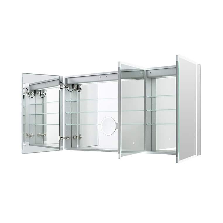 Medicine Cabinet With Light 60W x 32H x 5D Triple Door - 60"x32" - Clear - 60"x32" - Glass Finish