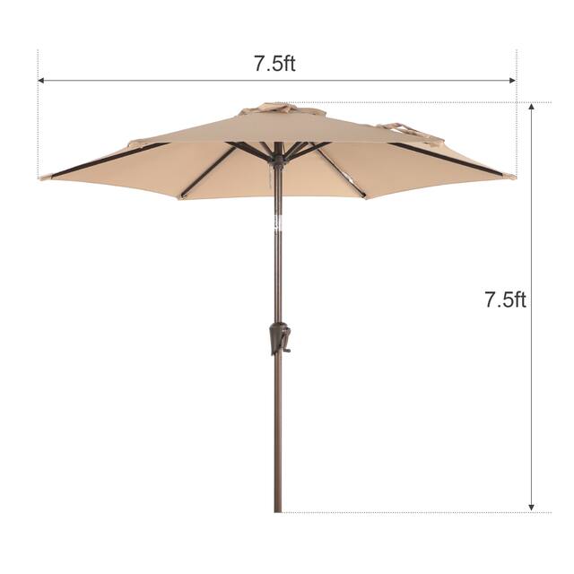 7.5Ft Patio Market Umbrella with Crank and Tilt