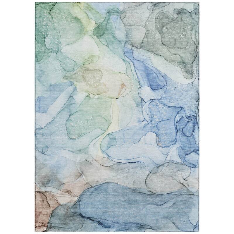 Dava Contemporary Abstract Weather Resistant Versatile Elegance Outdoor Rug