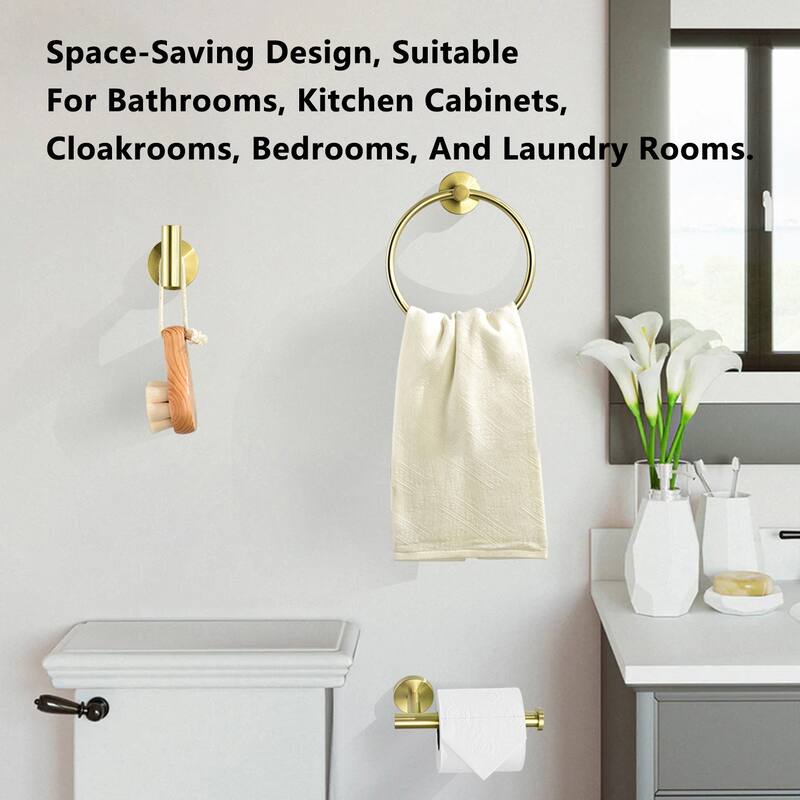 3-Piece Bathroom Hardware Set Bathroom Hardware Accessories Sets SUS304 Stainless Steel Bath Shower Set - N/A