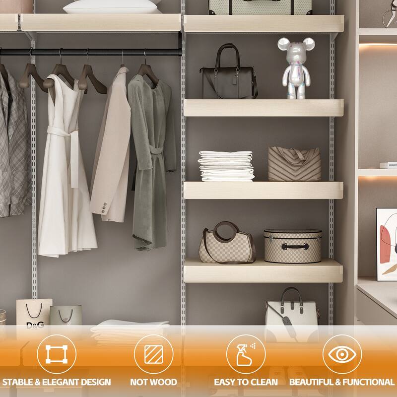 5 Pcs Wire Shelf Covers, Foamed PVC Wire Rack Covers for Removable Closet (Not Wood), Pantry Shelves for Cabinet Bathroom