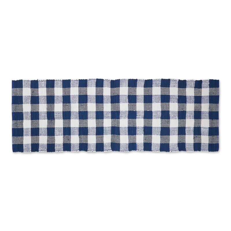DII Antique Green & White Buffalo Check Rag Rug 26x40 inch