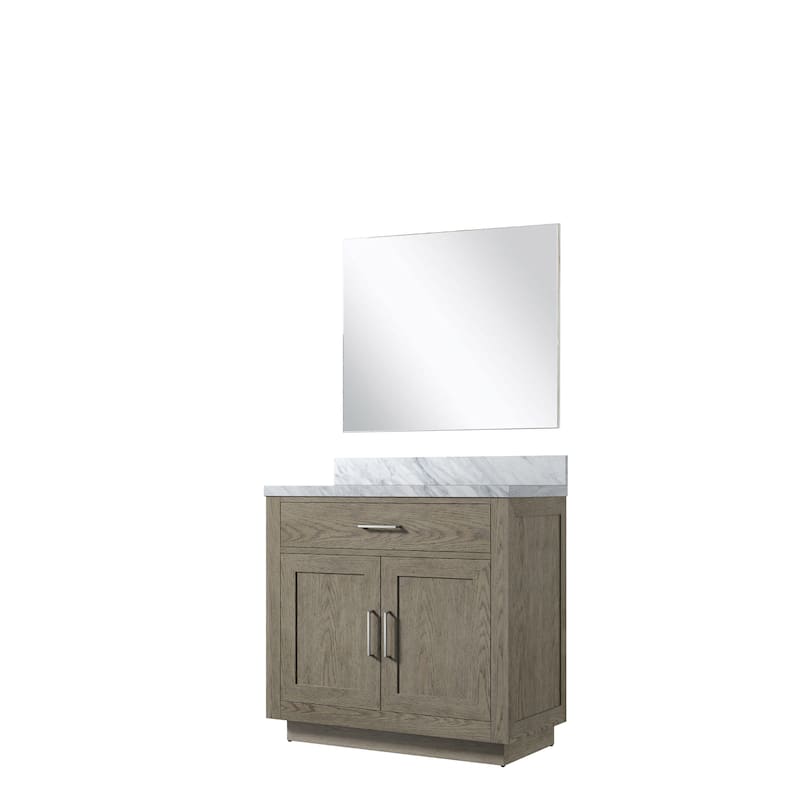 Abbey Bath Vanity with Carrara Marble Top, Sink and Mirror