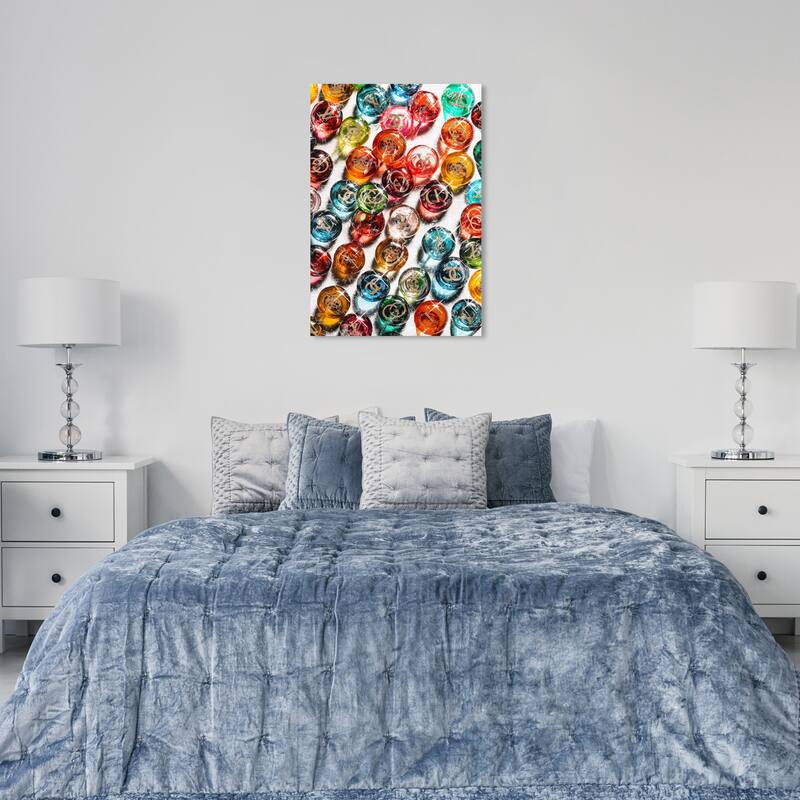 Wynwood Studio Fashion and Glam The Fashionista Crystal Pebles Orange and Wall Art Canvas Print - 36 x 24