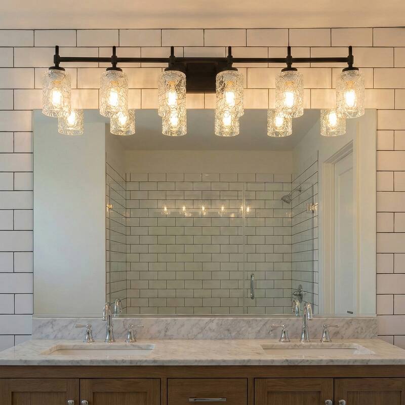 Acroma Dimmable Bathroom Vanity Light with Textured glass shade