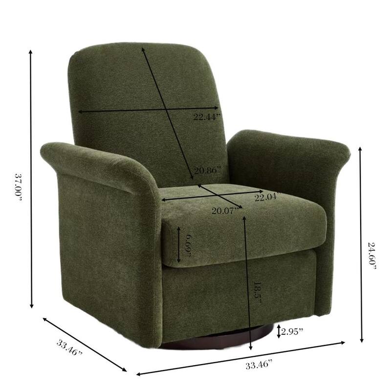 22 Inch Seat Wide Faux Leather Swivel Accent Chair with Wood Base