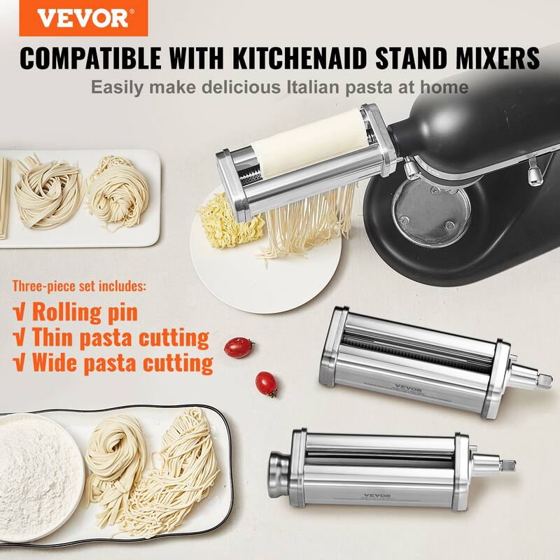 VEVOR Pasta Attachment for KitchenAid Stand Mixer,8 Adjustable