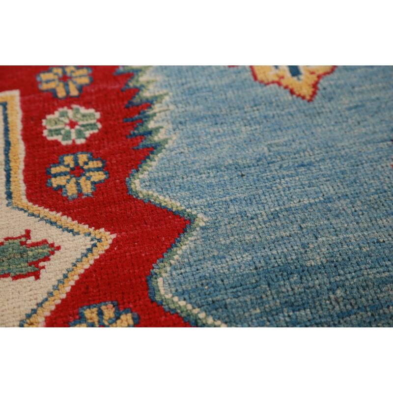 Hand Knotted Oriental 100% Wool Carpet Traditional Medallion Navy Blue & Blues Kazak Area Rug - 13' 9'' X 9' 10''