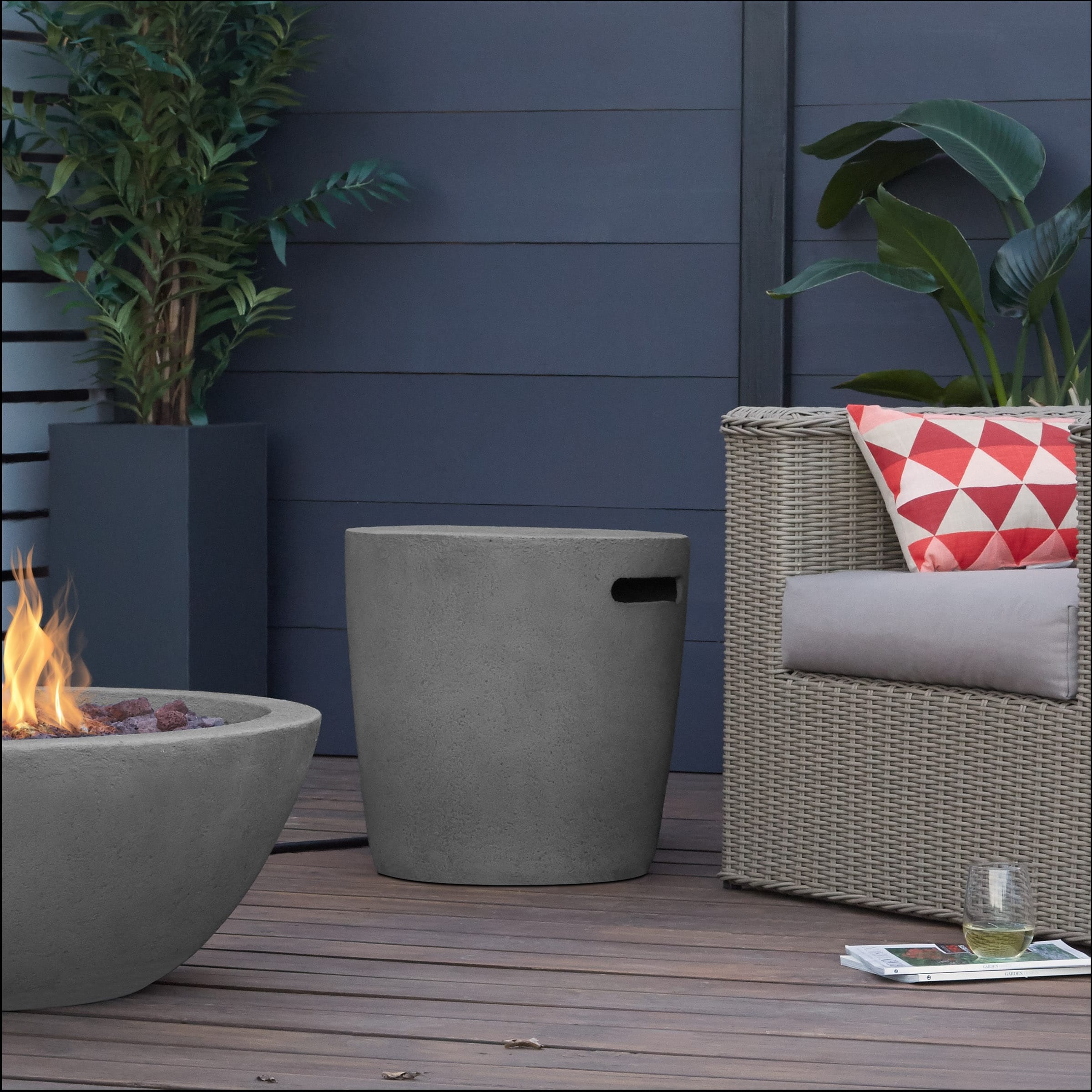 Real Flame Riverside Round Concrete Propane Tank Cover 20"