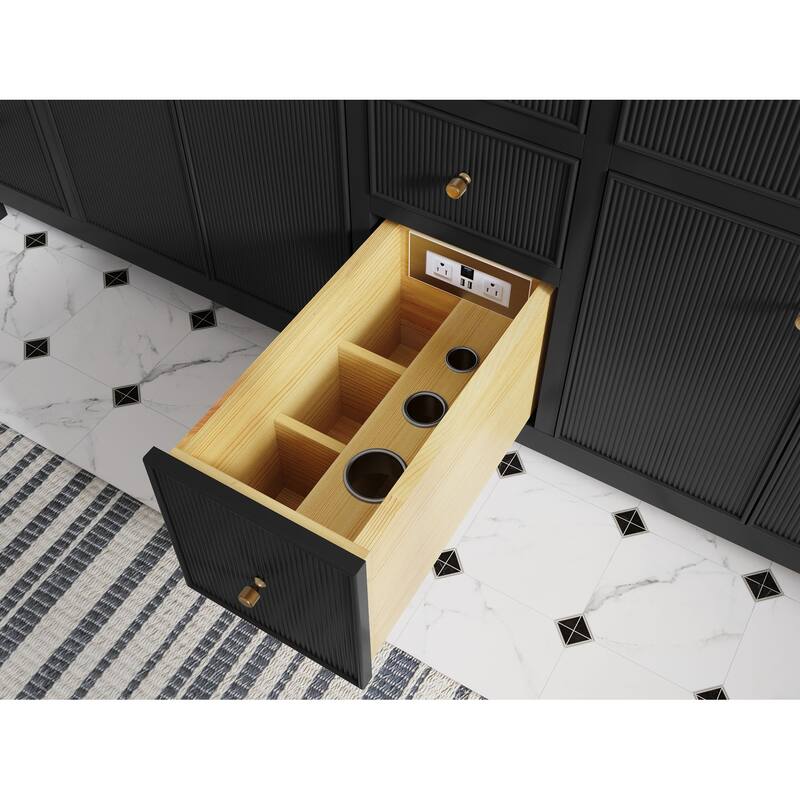 Willow Collection 72 in W x 22 in D x 36 in H Boston Double Bowl Sink Bathroom Vanity with Countertop