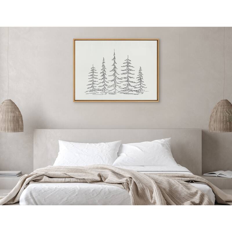 Kate and Laurel Sylvie Trees Canvas by The Creative Bunch Studio