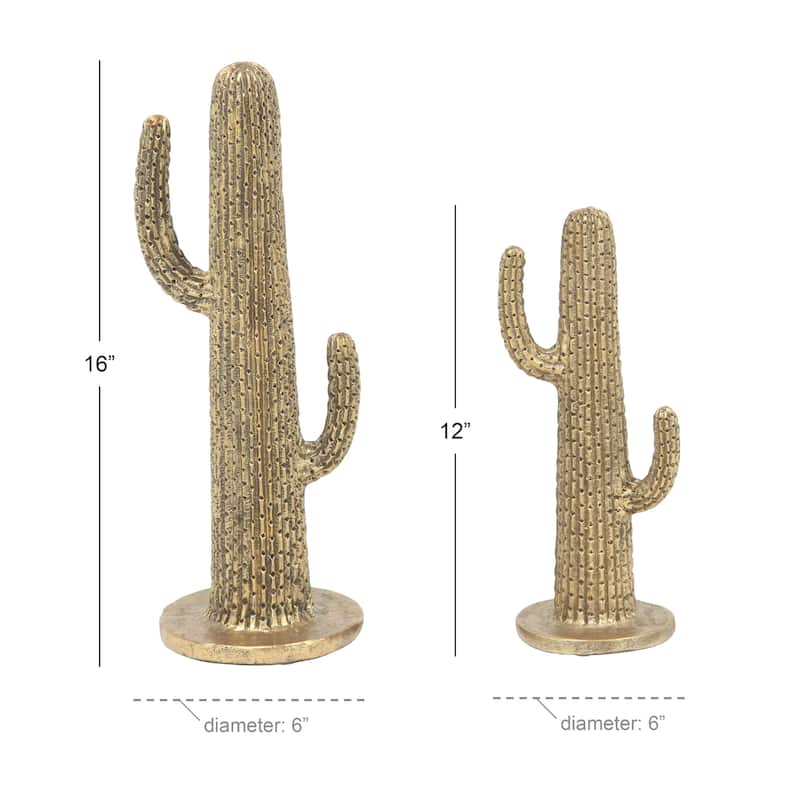 Gold Polystone Eclectic Sculpture Nature (Set of 2) - S/2 12", 17"H