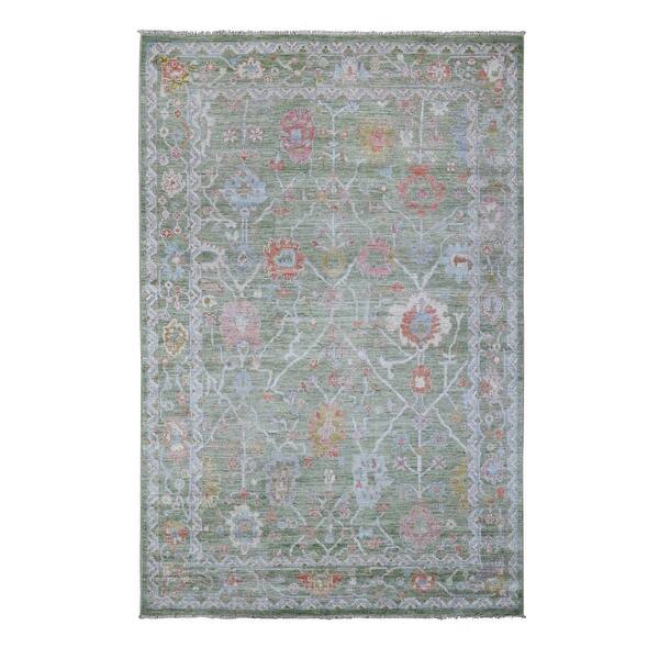 Shahbanu Rugs Pickle Green, Colorful Rural Motifs, Natural Dyes, Hand ...