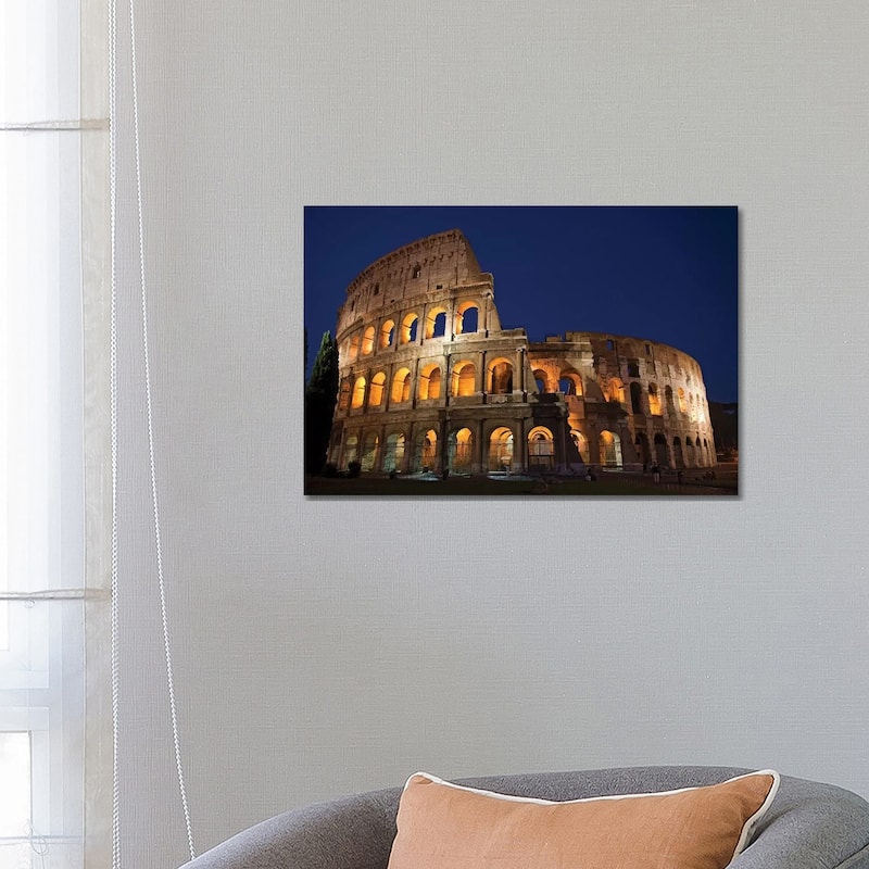 iCanvas "Italy, Rome, Colosseum. Night scene at landmark." by Jaynes Gallery Canvas Print - 18x26x1.5