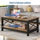 preview thumbnail 19 of 47, Farmhouse Coffee Table with Storage 2-Tier Center Table for Living Room