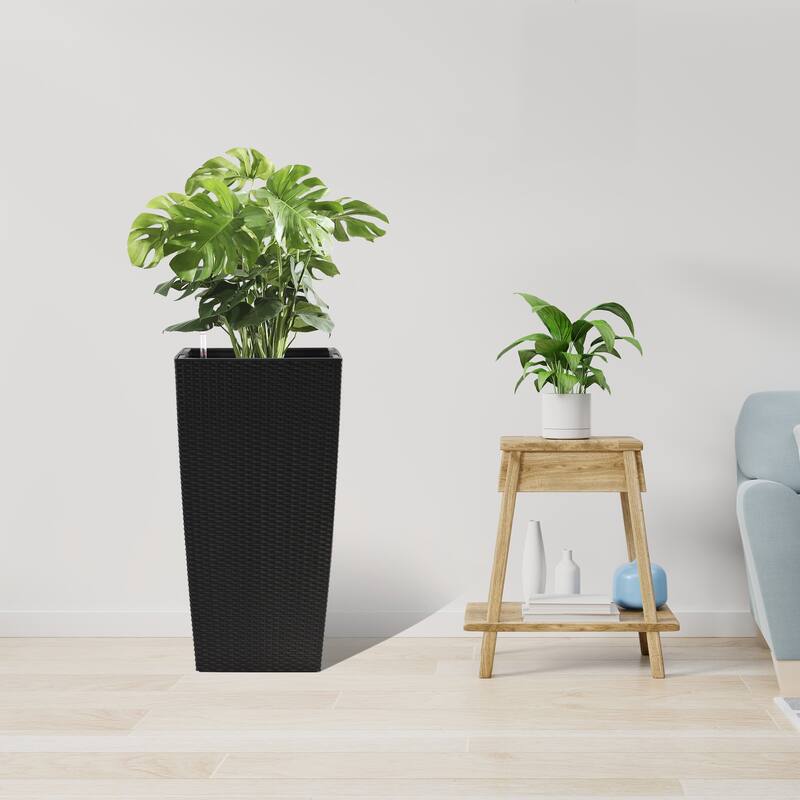 30" Large Flower Pots Planter with Self-Watering Drainage Holes&Inner Trays Plant Pot with Drain Holes, Water Level Monitor