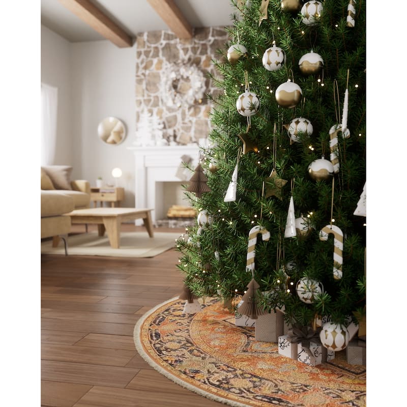 Momeni Vintage Cotton and Polyester Medallion Tree Skirt