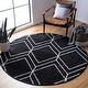 preview thumbnail 7 of 154, SAFAVIEH Adirondack Benilda Modern Geometric Rug 10' Round - Black/Ivory