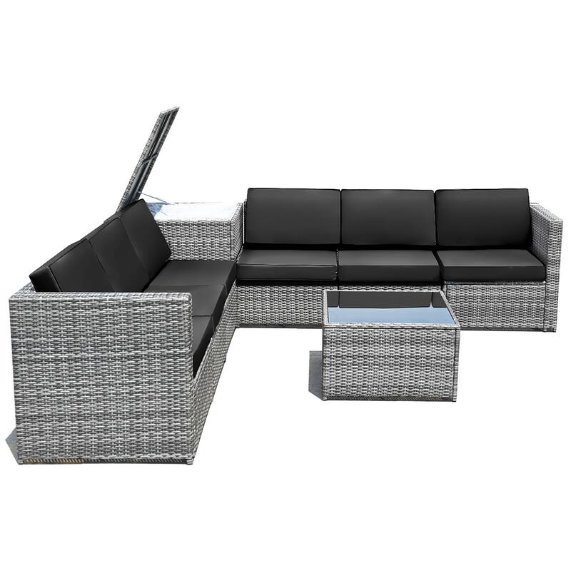 Costway 8 PCS Wicker Sofa Rattan Furniture Set Patio Furniture w/