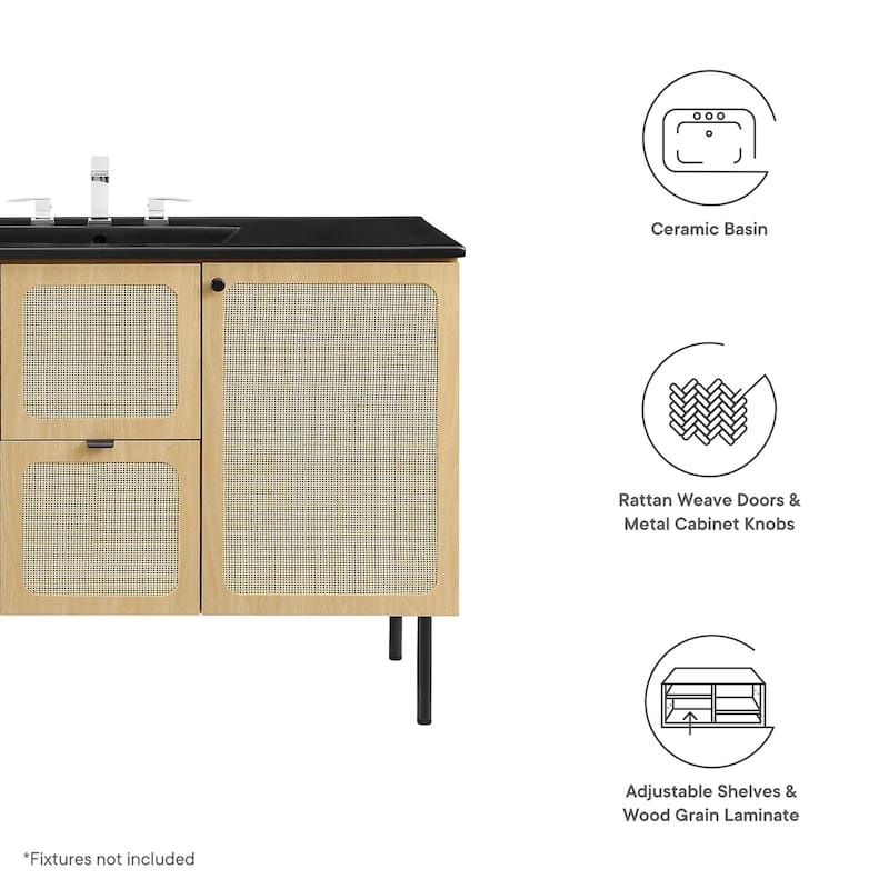 Chaucer Bathroom Vanity with Black Basin Included