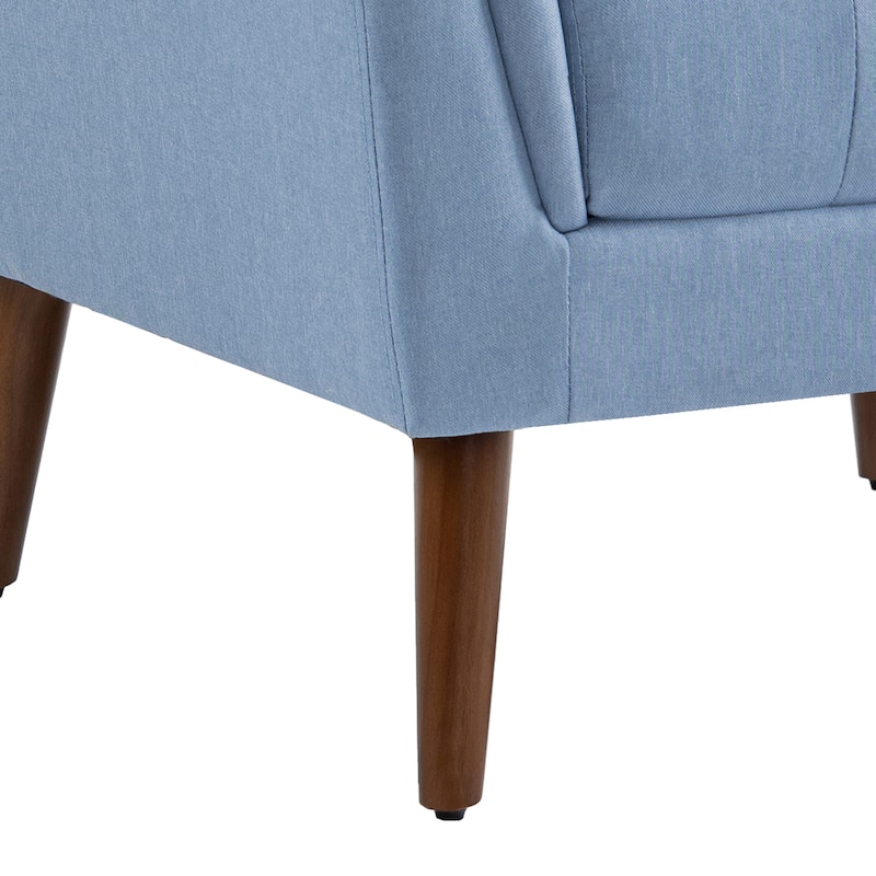 Modern Tufted Accent Chair Linen Armchairs Set of 2