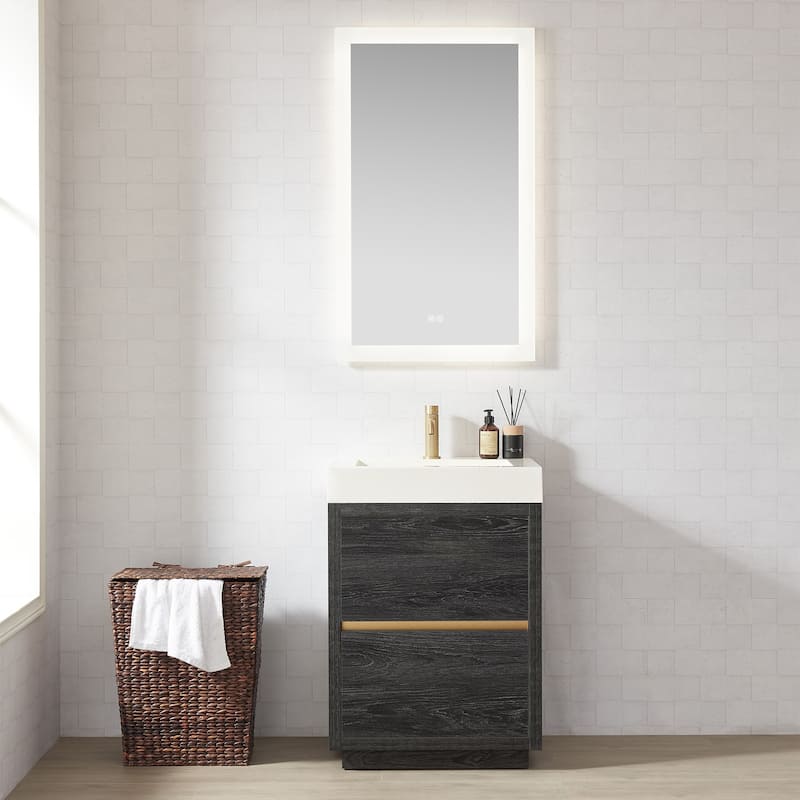 Huesca Bath Vanity with Composite Integral Sink Top and Mirror
