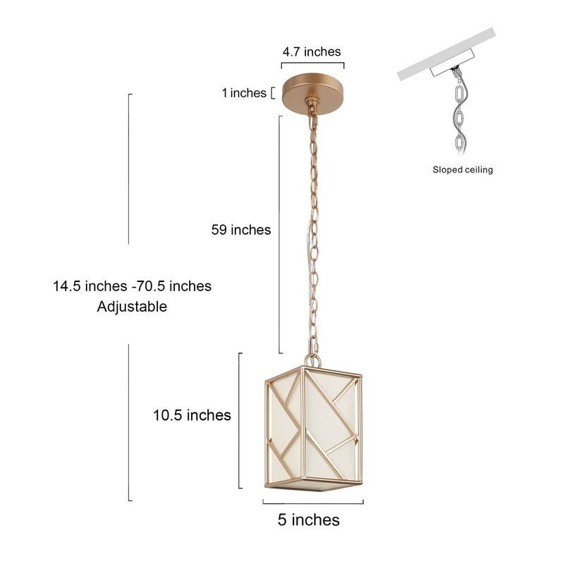 Bella Modern Farmhouse 1-Light Gold Frame Island Pendant Lights with Fabric Shade for Dining Room