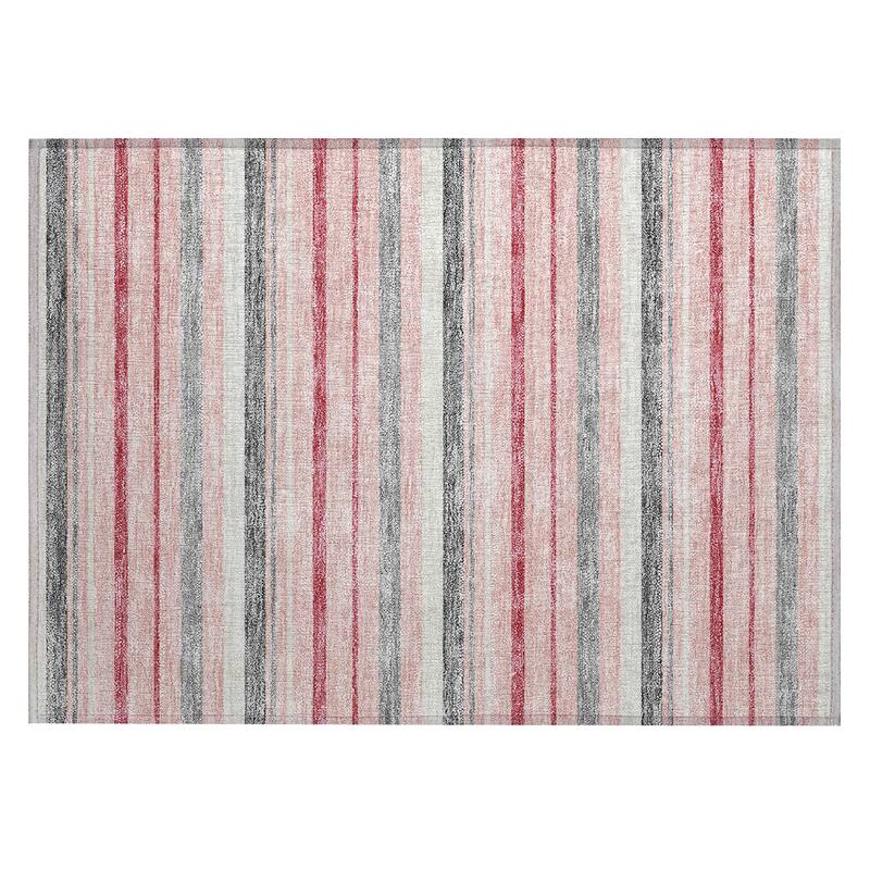 Machine Washable Indoor/ Outdoor Chantille Contemporary Stripes Rug