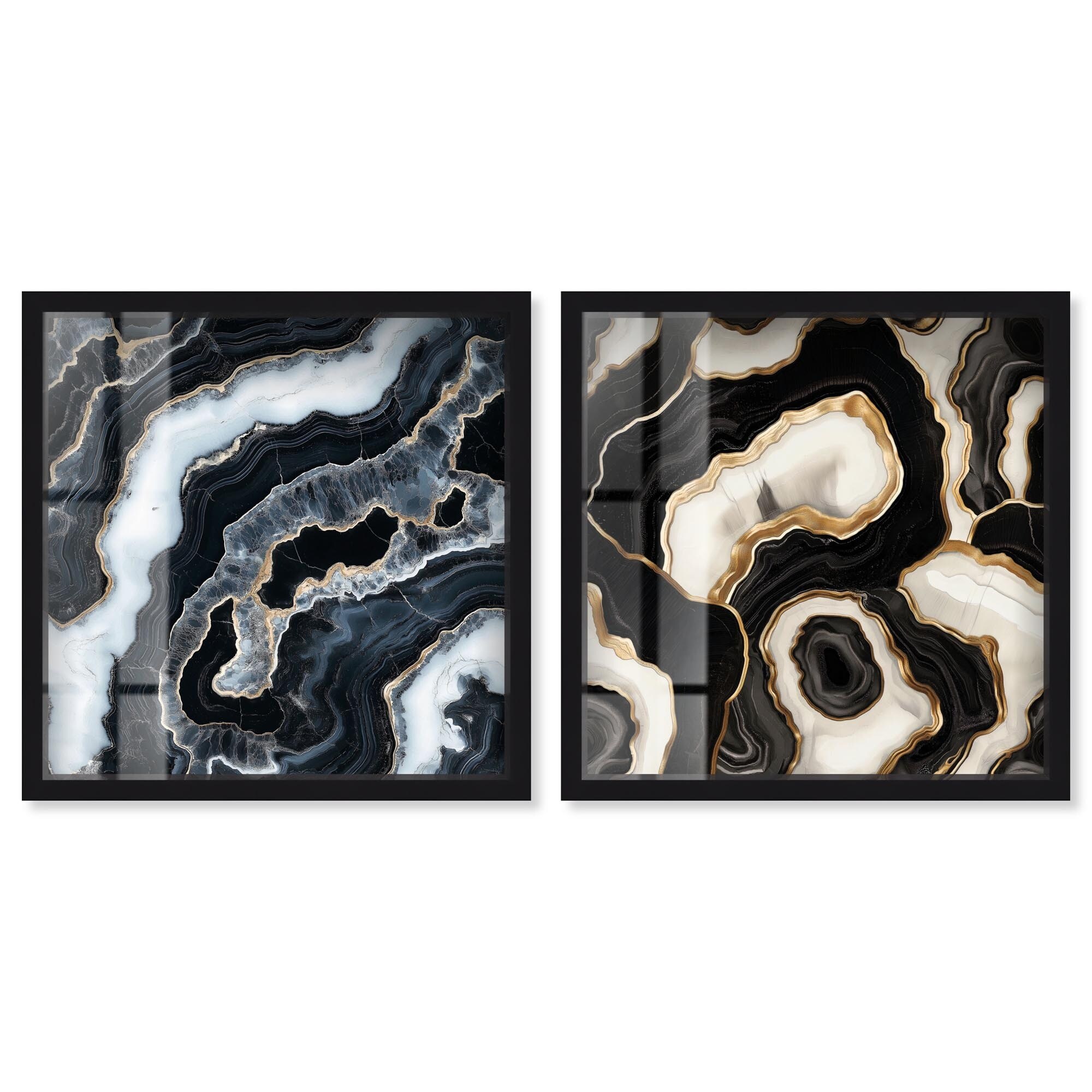 Gilded Glam Geode Pair Set Shadowbox by Art Remedy
