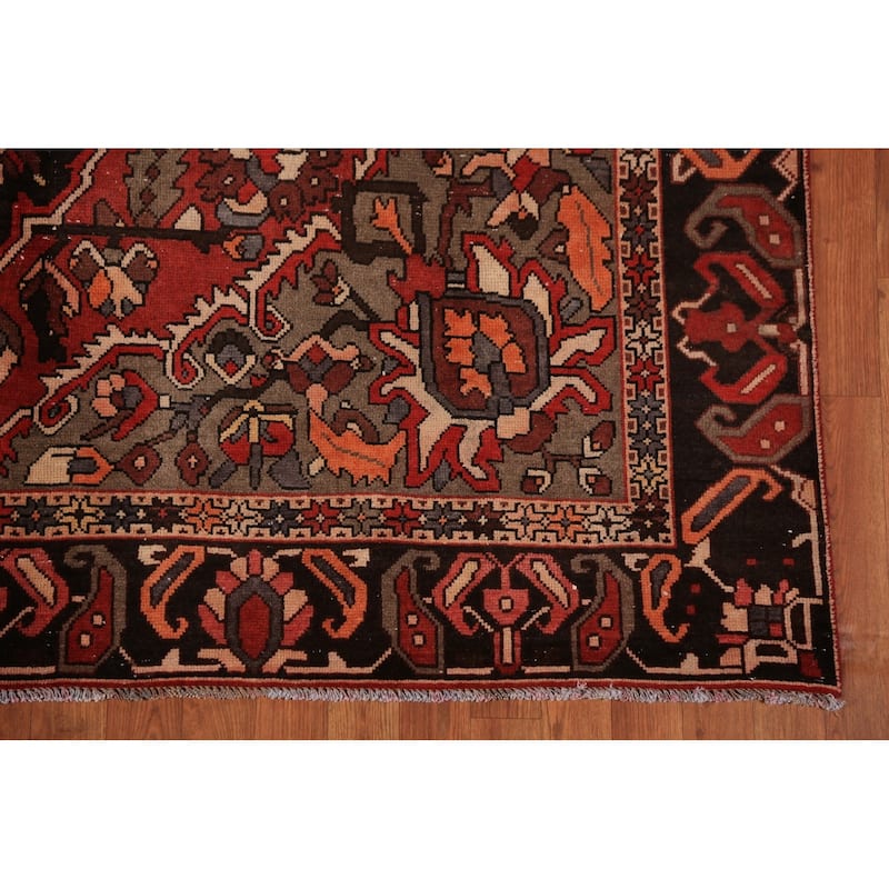 Medallion Bakhtiari Persian Vintage Area Rug Handmade Wool Carpet - 6'4" x 9'5"