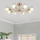 preview thumbnail 37 of 71, Modern Vintage Glam Metal Sputnik Semi - Flush Mount Ceiling Light