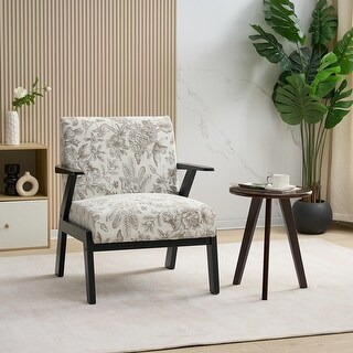 Upholstered Accent Chair, Lounge Arm Chair with Solid Wood Frame - Bed ...