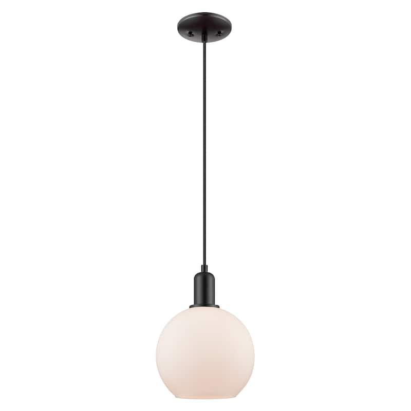 Innovations Lighting Endless Possibilities Arcadia - Athens - 1 Light 8" Cord Hung Mini Pendant - Matte White/Matte Black