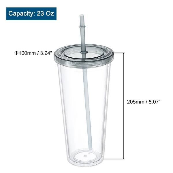 Acrylic Tumbler with Lid and Straw, 23 Oz Reusable Double Wall Cups - Bed  Bath & Beyond - 39029670