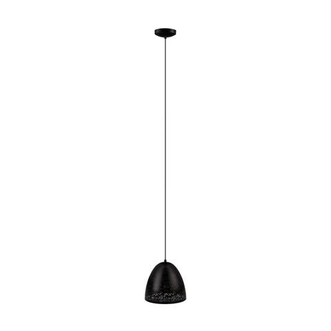 Eglo Safi 1-Light Black Pendant with Black Exterior, Gold Interior